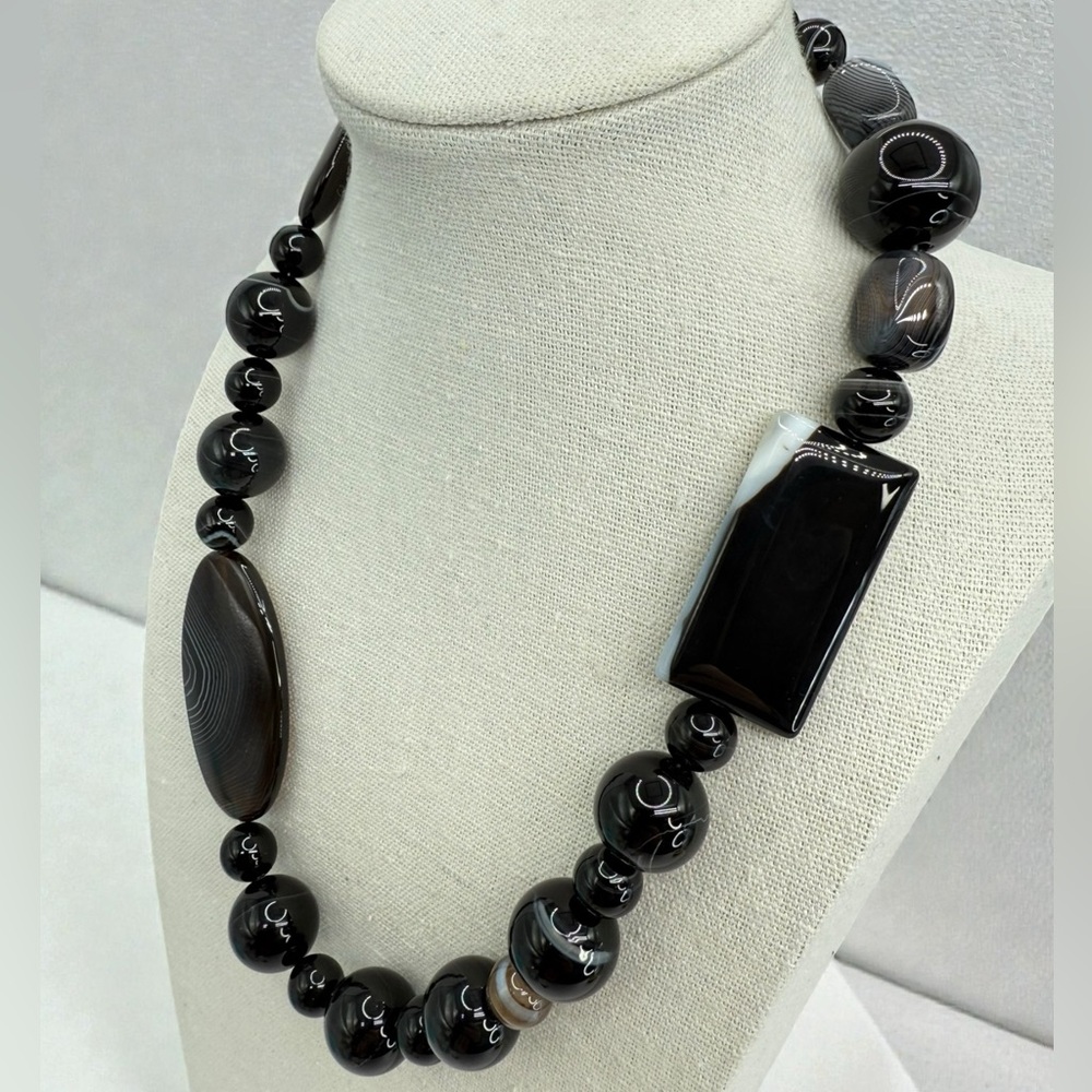 Jay King Mine Finds South African Lace Agate Sterling Silver Necklace 109g 18-20 - Picture 7 of 17